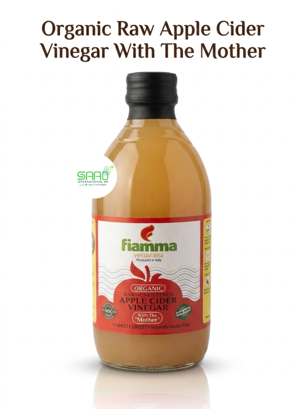 Organic Raw Apple cider vinegar with the mother Fiamma (Italy) - 500ml